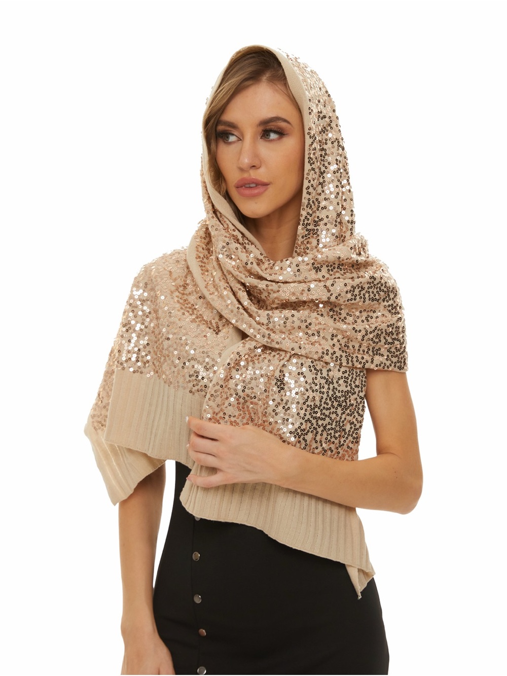 Gold Sequin Iman Scarf